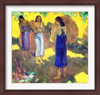 Framed Three Tahitian Women against a Yellow Background, 1899