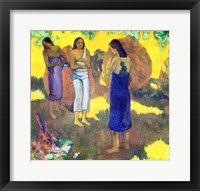 Framed Three Tahitian Women against a Yellow Background, 1899