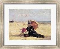 Framed Woman with a Parasol on the Beach, 1880