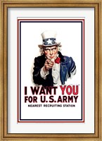 Framed Uncle Sam  - I Want You