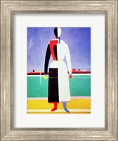 Framed Woman with a Rake