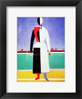 Framed Woman with a Rake