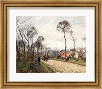 Framed Road from Louveciennes, 1870