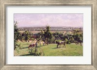 Framed Hillside of Vesinet, Yvelines, 1871