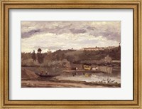 Framed Ferry at Varenne-Saint-Hilaire, 1864