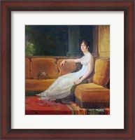 Framed Empress Josephine - yellow couch
