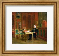 Framed Louis XVIII in his Study at the Tuileries