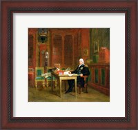Framed Louis XVIII in his Study at the Tuileries
