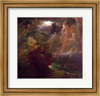 Framed Ossian Conjuring up the Spirits on the Banks of the River Lora with the Sound of his Harp, 1801