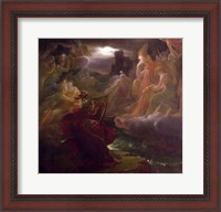 Framed Ossian Conjuring up the Spirits on the Banks of the River Lora with the Sound of his Harp, 1801