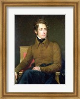 Framed Portrait of Alphonse de Lamartine