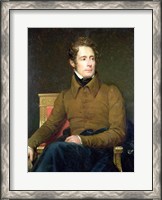 Framed Portrait of Alphonse de Lamartine