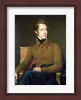 Framed Portrait of Alphonse de Lamartine