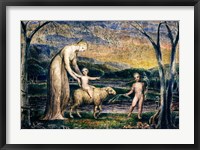 Framed Our Lady with the Infant Jesus Riding on a Lamb with St John