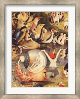 Framed Garden of Earthly Delights: Allegory of Luxury, people with birds detail