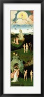 Framed Haywain: left wing of the triptych depicting the Garden of Eden, c.1500