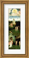 Framed Haywain: left wing of the triptych depicting the Garden of Eden, c.1500