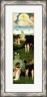 Framed Haywain: left wing of the triptych depicting the Garden of Eden, c.1500