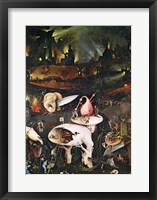 Framed Garden of Earthly Delights, Hell, right wing of triptych, c.1500