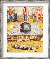 Framed Garden of Earthly Delights: Allegory of Luxury (yellow center panel detail)