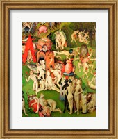 Framed Garden of Earthly Delights: Allegory of Luxury, vertical central panel of triptych, c.1500