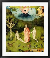 Framed Garden of Earthly Delights: The Garden of Eden, left wing of triptych, c.1500