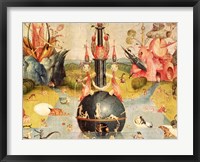 Framed Garden of Earthly Delights: Allegory of Luxury (yellow horizontal center panel detail)