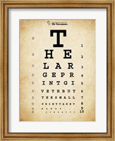 Framed Tom Waits Eye Chart