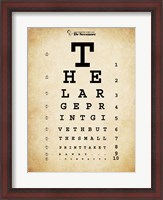 Framed Tom Waits Eye Chart