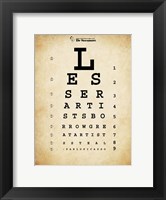 Framed Picasso Eye Chart