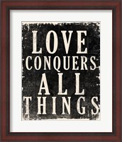 Framed Love Conquers All - Voltaire Quote