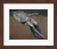 Framed Study of a recumbent male nude