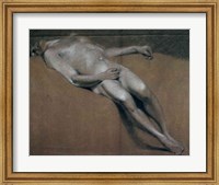 Framed Study of a recumbent male nude