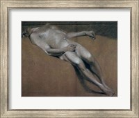 Framed Study of a recumbent male nude