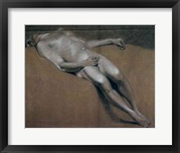 Framed Study of a recumbent male nude