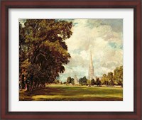 Framed Salisbury Cathedral from Lower Marsh Close, 1820