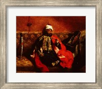 Framed Turk smoking sitting on a sofa, c.1825