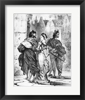 Framed Faust meeting Marguerite, from Goethe's Faust