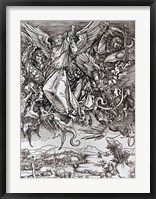 Framed St. Michael and the Dragon, from a Latin edition, 1511