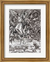 Framed St. Michael and the Dragon, from a Latin edition, 1511