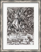 Framed St. Michael and the Dragon, from a Latin edition, 1511