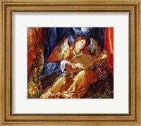 Framed Festival of the Rosary, detail of the angel musician, 1506