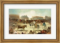 Framed Village Bullfight