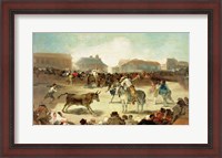 Framed Village Bullfight