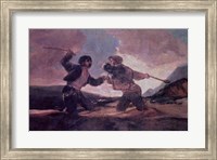 Framed Duel with Clubs