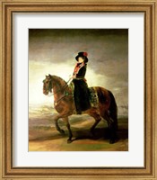 Framed Equestrian portrait of Queen Maria Luisa