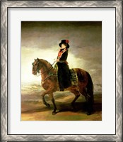 Framed Equestrian portrait of Queen Maria Luisa