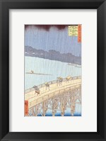 Framed Sudden Shower on Ohashi Bridge