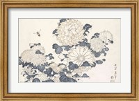 Framed Bee and Chrysanthemums