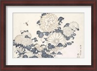 Framed Bee and Chrysanthemums